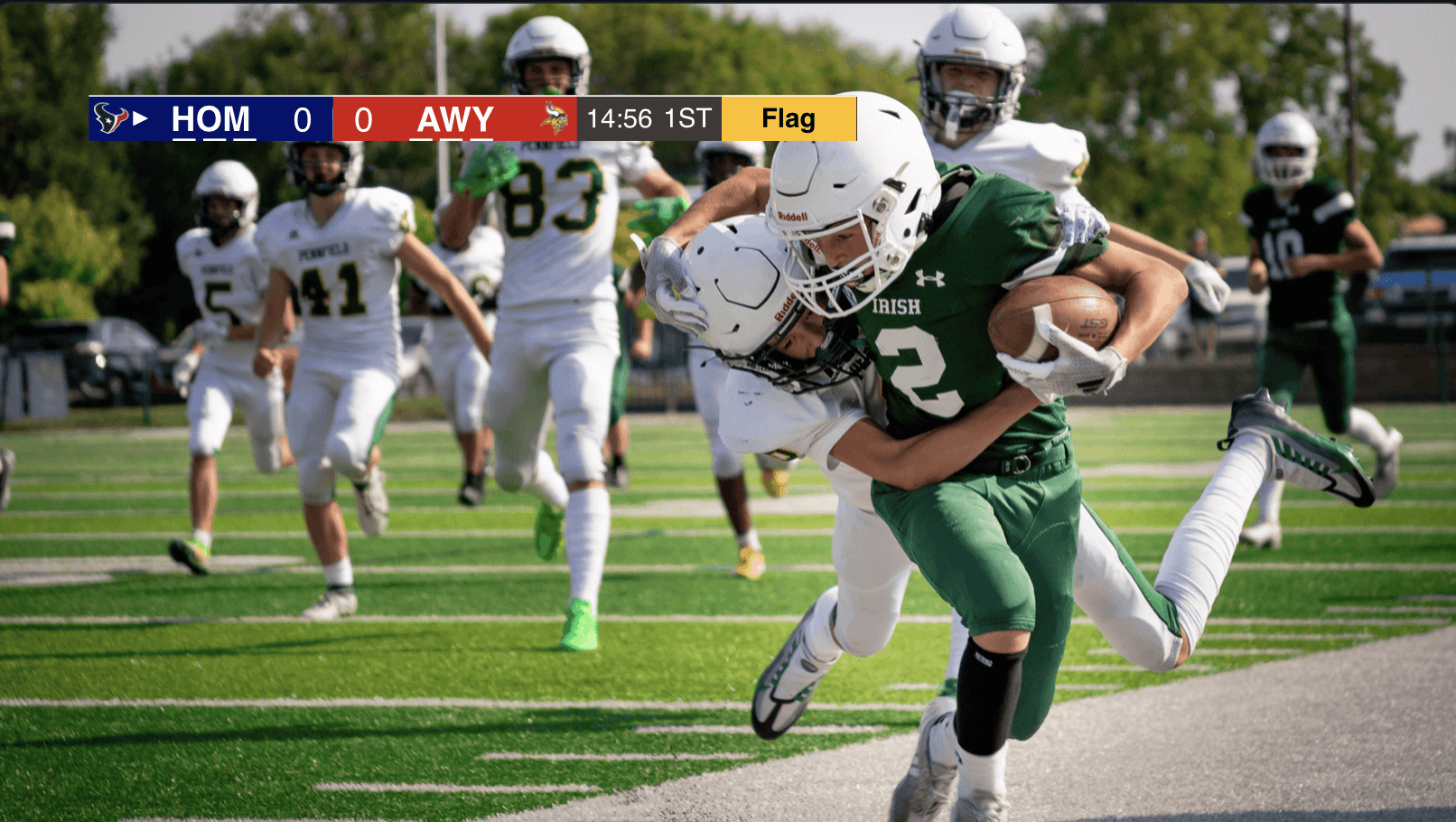 Football scoreboard overlay on a live stream