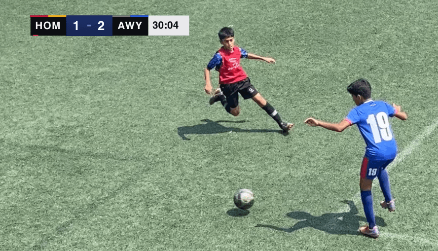 Soccer scoreboard overlay on a live stream