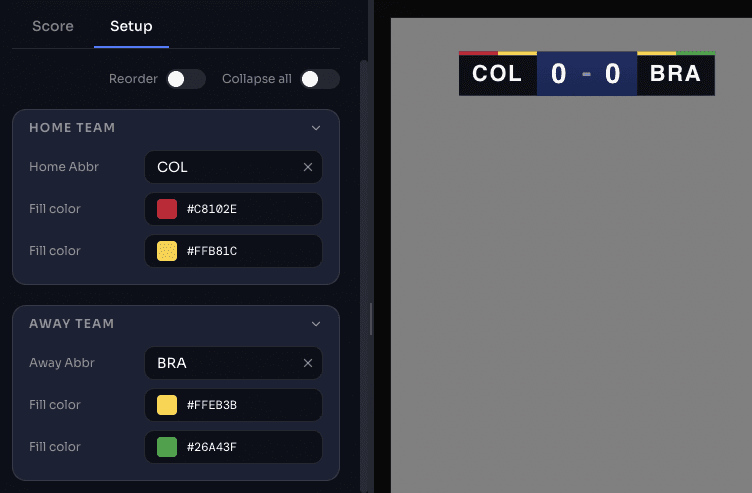 Graphic customization setup