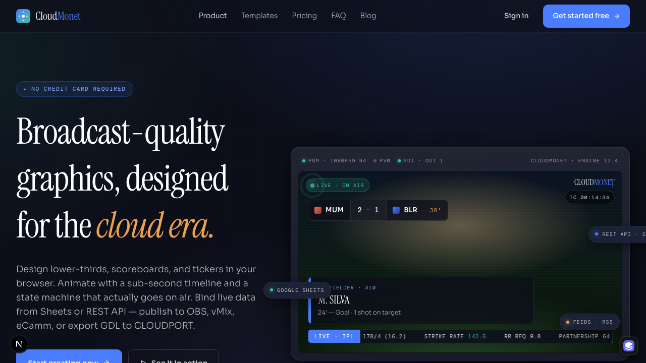 CloudMonet landing page